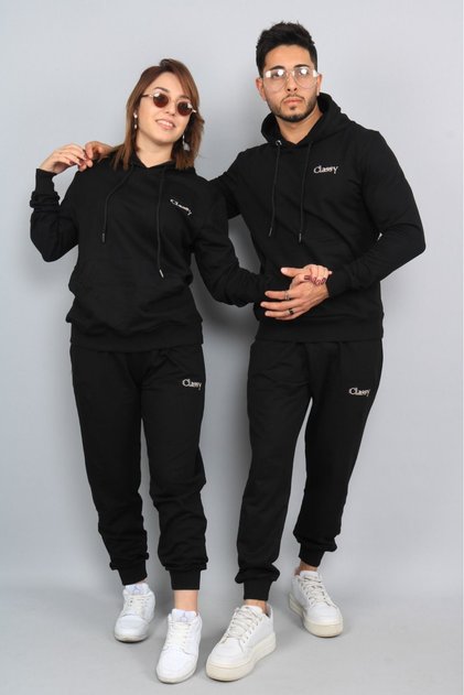 Tracksuit Set - 2 Pieces - Top and Bottom - Hooded Collar - Price Is for One Person - Fabric 3 Thread Count