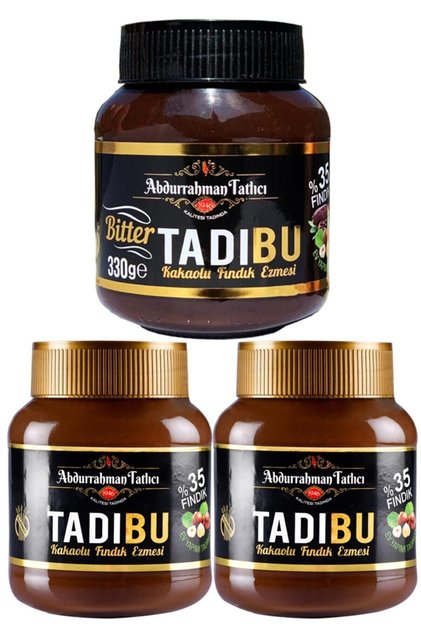 Tadıbu Bitter Kakaolu Fındık Ezmesi 330 Gr + Tadıbu Kakaolu Fındık Ezmesi 330 Gr X 2 Adet