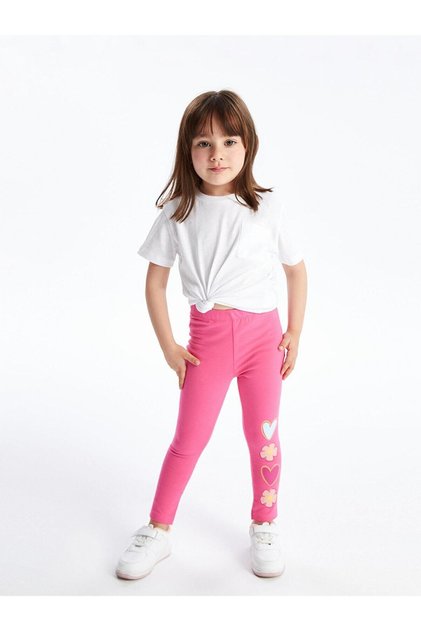 Lcw Baby Elastic Waist Printed Baby Girl Leggings