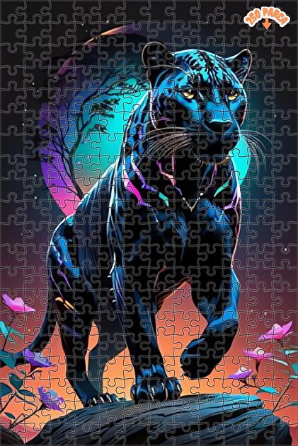 Teona Ahşap Gece Aydınlığında Neon Panter Dekoratif Çift Katlı