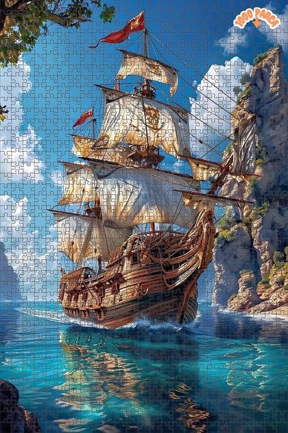 Teona Ahşap Sonsuz Mavi Yolculuk Gemisi Dekoratif Çift Katlı