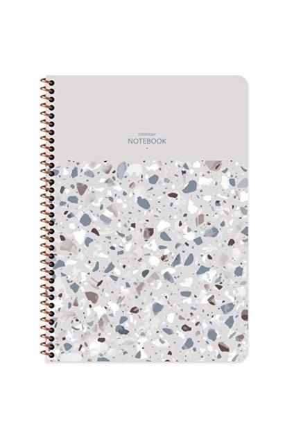 Color A4 80 Sheets Checkered Plastic Cover Spiral Terazzo Notebook Assorted Color