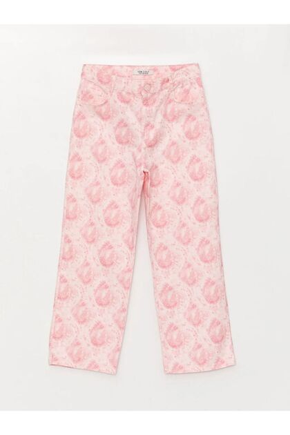 Lcw Kids Patterned Gabardine Girls' Trousers (S3)