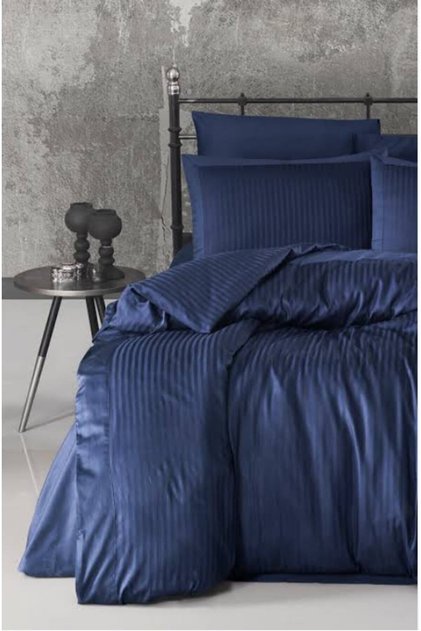 Striped Satin Duvet Cover Set Double Hotel And Home Type 2 Pillowcases And Sheets Without Elastics