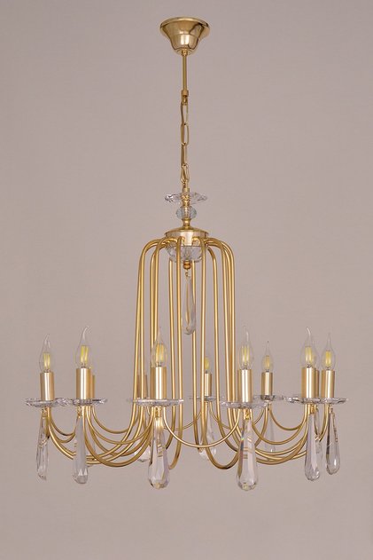 Kontes Gold Renkli, Taşlı, 12'li Sarkıt Avize, Bs.0740-58-12