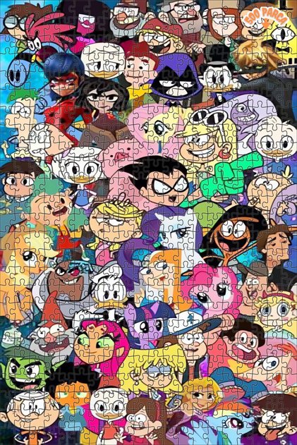 Çizgi Film Cümbüşü Dekoratif Çift Katlı Çerçeveli Asılabilir Ahşap Puzzle 500 PARÇA 50X30