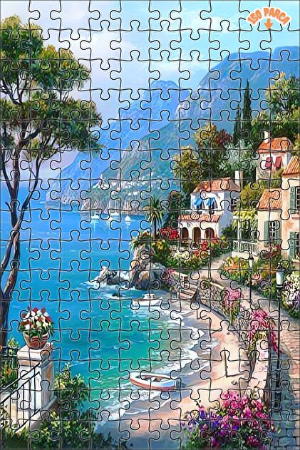 Teona Ahşap Akdeniz Sahil Köşesi Dekoratif Çift Katlı Çerçeveli