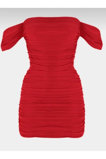 Rochie mini roșie pentru femei, cu mâneci cu șnur, căptușită, fără vedere prin interior