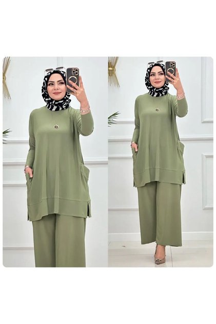 Wonderful Sandy Almina Pocket Detailed Pants Suit