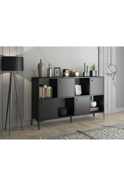 Wood'n Love Satürn Premium 4 Kapaklı Metal Ayaklı Çok Amaçlı Dolap
