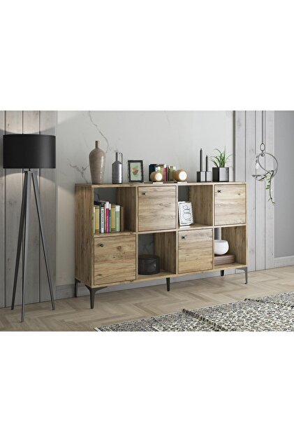 Wood'n Love Satürn 4 Kapaklı Metal Ayaklı Çok Amaçlı Dolap Konsol