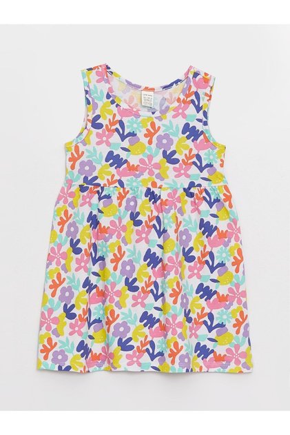 Lcw Baby Crew Neck Patterned Baby Girl Dress (S3)