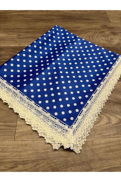 Stain Resistant Small Polka Dot Patterned Tablecloth, Picnic Blanket, Tablecloth 140x175 Size