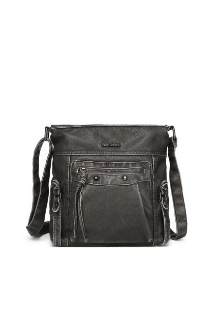 Washed Leather Messenger Shoulder Bag for Women 21-K Barcelona 1882