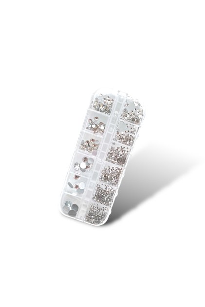 Nail Art Süsleme Taşı 12 Boy Gümüş