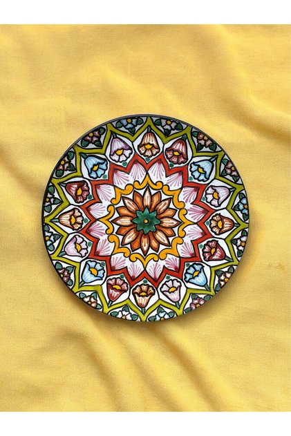 Dekoratif Duvar Tabağı Mutfak Bahçe Balkon Süsü Desenli Çiçekli Renkli Mandala Etnik Tabak No:34