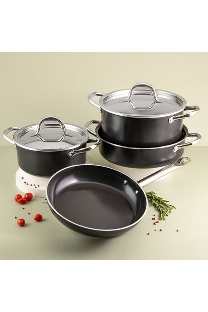 Swiss Crystal Black 7 Piece Cookware Set