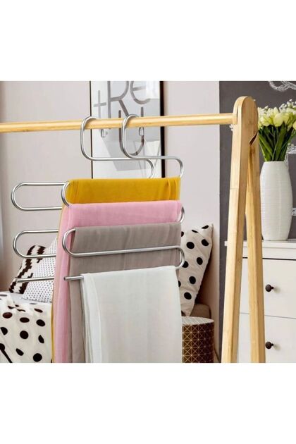 5-Layer Metal Pantalon Scarf Hanger Closet Organizer Trouser Hanger Practical Organization Hanger