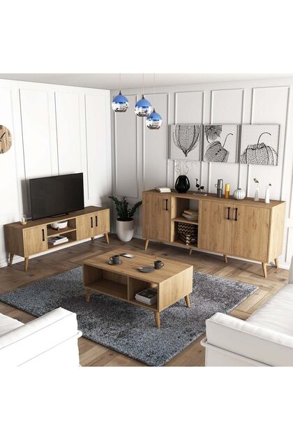 Vup Exa Mサイズ Mezza Set 1586-2076-1626 Exxen (AHŞAP AYAKLI) Tv Ünitesi - Orta