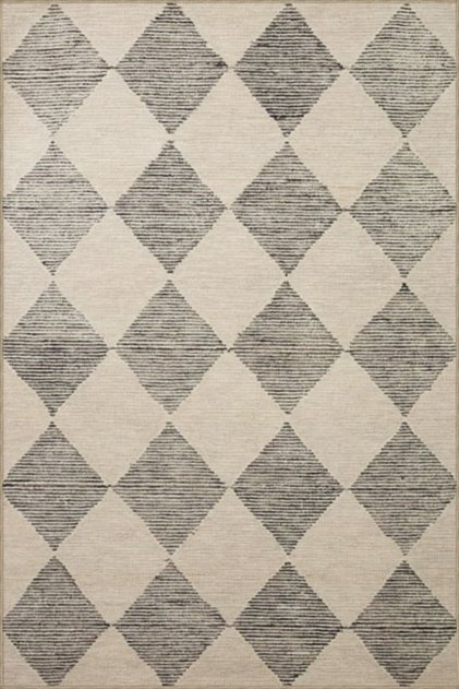Gri Krem Baklavalı Geometrik Dokuma Taban Yıkanabilir Halı miravip9095