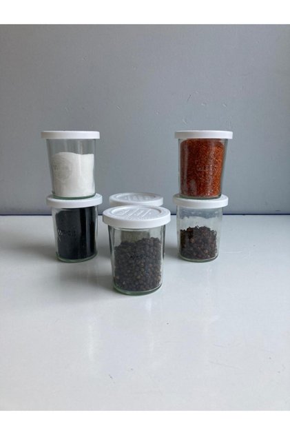 140 ml Mold Baharatlık Beyaz Kapaklı Set ( 6 Adet )