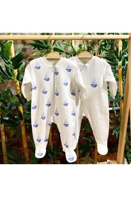 2-Piece Organic Zippered Baby Sleeping Bag Set Sail
