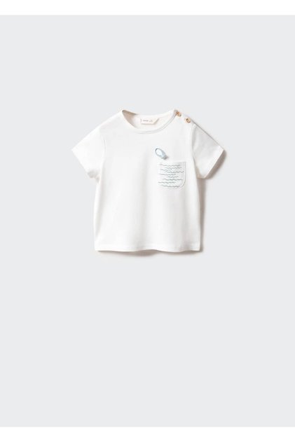 Print T-Shirt with Chest Pockets