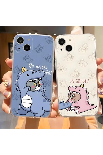 Balporsuku Special Transparent Cases for Couples (Lovers) Compatible with iPhone 13 Tom and J
