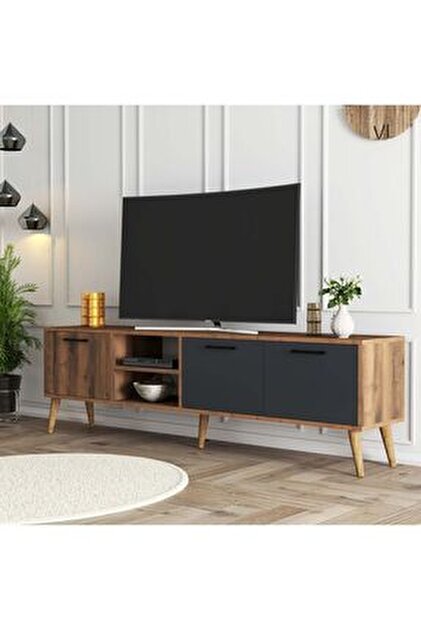Mezza 1583 Exxen 180 Cm (AHŞAP AYAKLI) Tv Ünitesi Hat Rengi