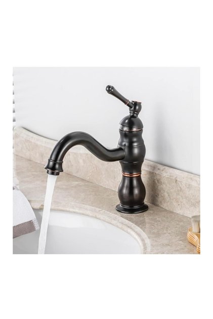 Black Classic Lavatory Faucet Vintage Fixture Bathroom Faucet