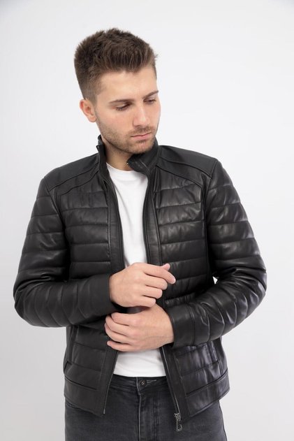 İtalyan Stil Erkek Şişme Mont Malvıneyu