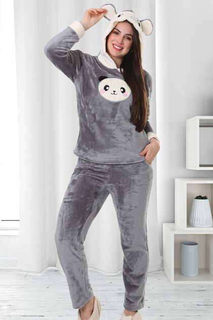 Hooded Welsoft Women's Home Tracksuit Set