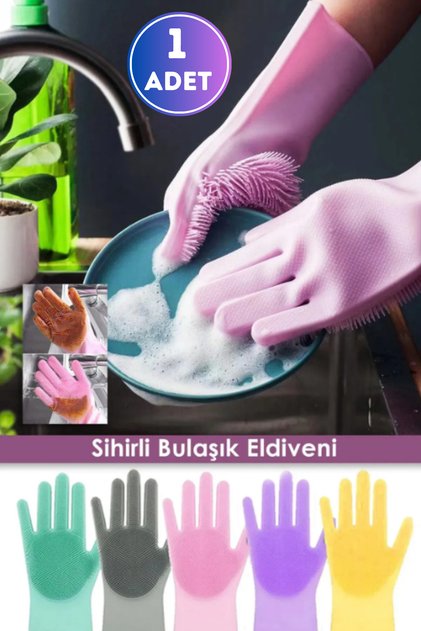 Sihirli Bulaşık Eldiveni Mutfak Banyo Temizleme Fırçası Oto Ev iş Pratik