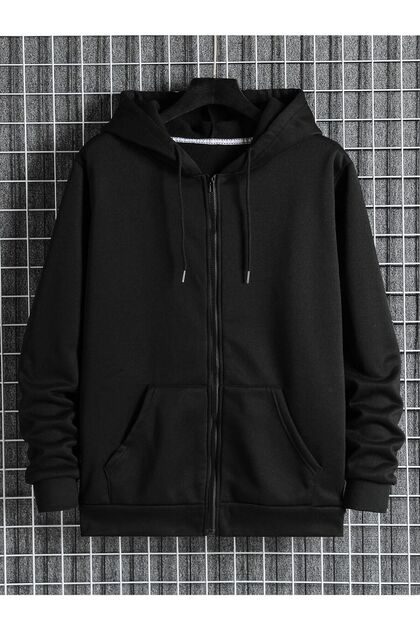Fermuarlı Kapüşonlu Oversize Sweatshirt