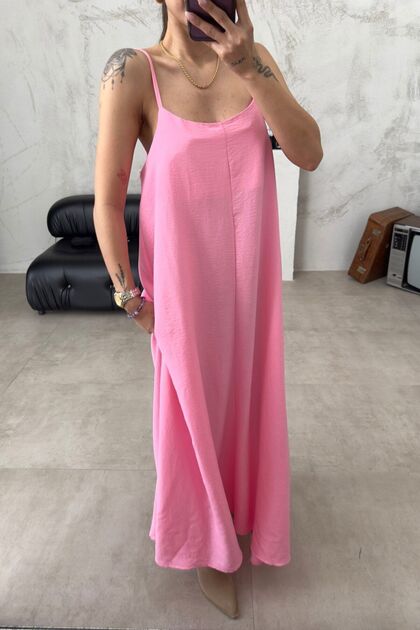 Full Length Long Dress with Adjustable String Strap
