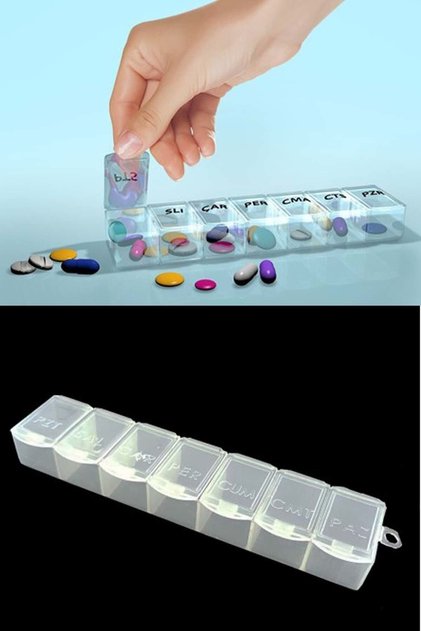 D.Weekly Medicine Storage Box Hygienic Jewelry, Earrings Beads Travel Box-D