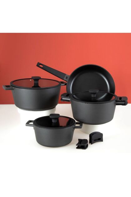 楽山釜 Jumbo Black Cook 7 Parça Döküm Tencere Seti - Fiyatı, Yorumları