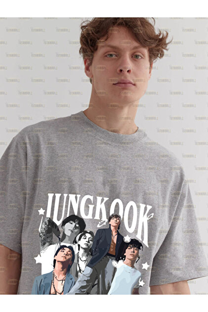 LUNAVISTA BTS Jungkook Printed Oversize T-Shirt- Trendyol