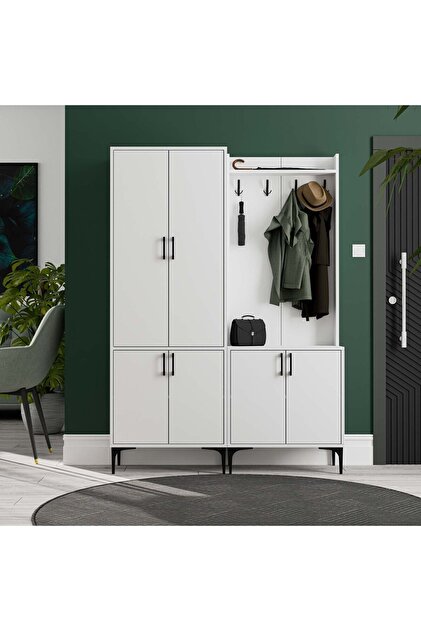 Mezza SET 5030-5000 ROYAL 6 KAPAKLI 9 ASKILI PORTMANTO BEYAZ