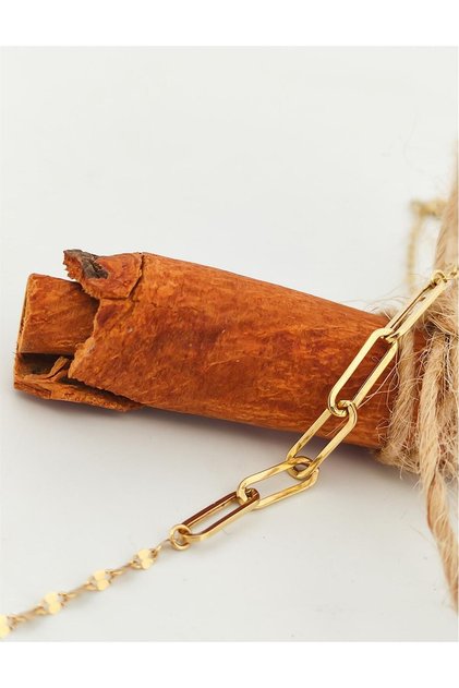 Ikbl00302 Boomerang Ataç Altın Bileklik