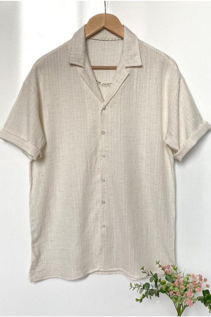 Men's Oversize Summer Short Sleeve Cotton Shirt