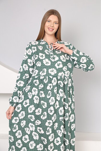 mervemoda Cotton woven fabric - Women's long sleeved summer dress- Trendyol