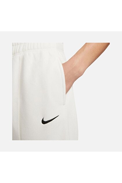 nike women's sportswear trend essential fleece wide pants oatmeal