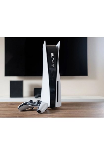 Playstation 5 Sticker - Gümüş Parlak Renk Ps5 Logolu Sticker
