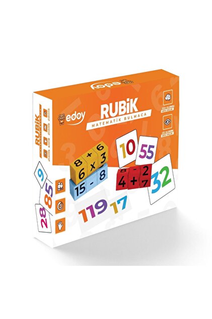 edoy Montessori Eğitici Dörtlü Oyuncak Seti-Rubik Emoji Türkçe