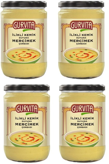 Jöle Kıvamında Ilikli Kemik Suyuna Mercimek Çorbası 660 Ml 4'lü