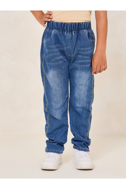 Regular Side Seam Pocket Detail Jeans