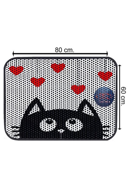 Kedi Tuvalet Önü Elekli Paspas Love 80x60 Cm