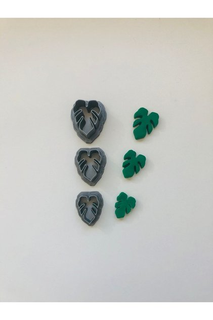 Art Monstera Devetabanı Polymerkil Earring Mold Set of 3