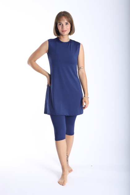 Women's Sleeveless Hijab Swimsuit Lycra - Solid Color 38-52
